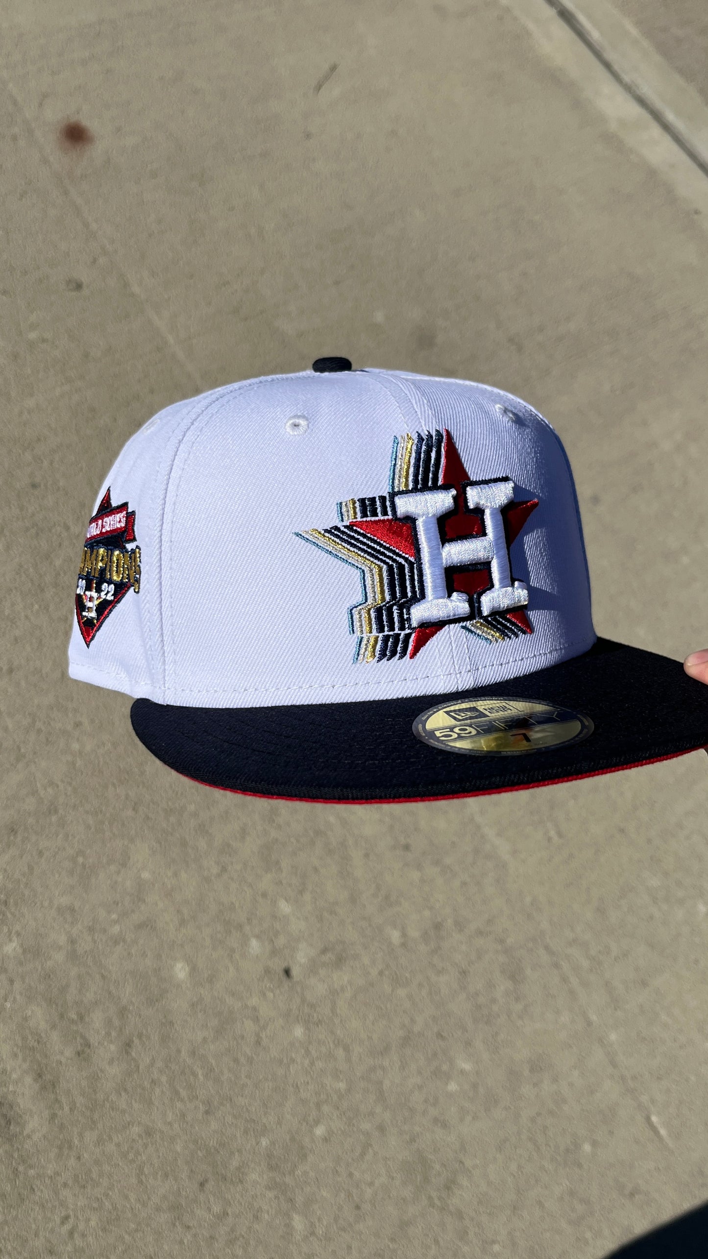 Astros white/blue Brim 2022 WS champs
