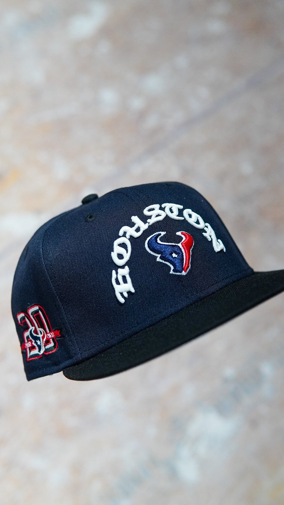 Navy/Black Old English Texans