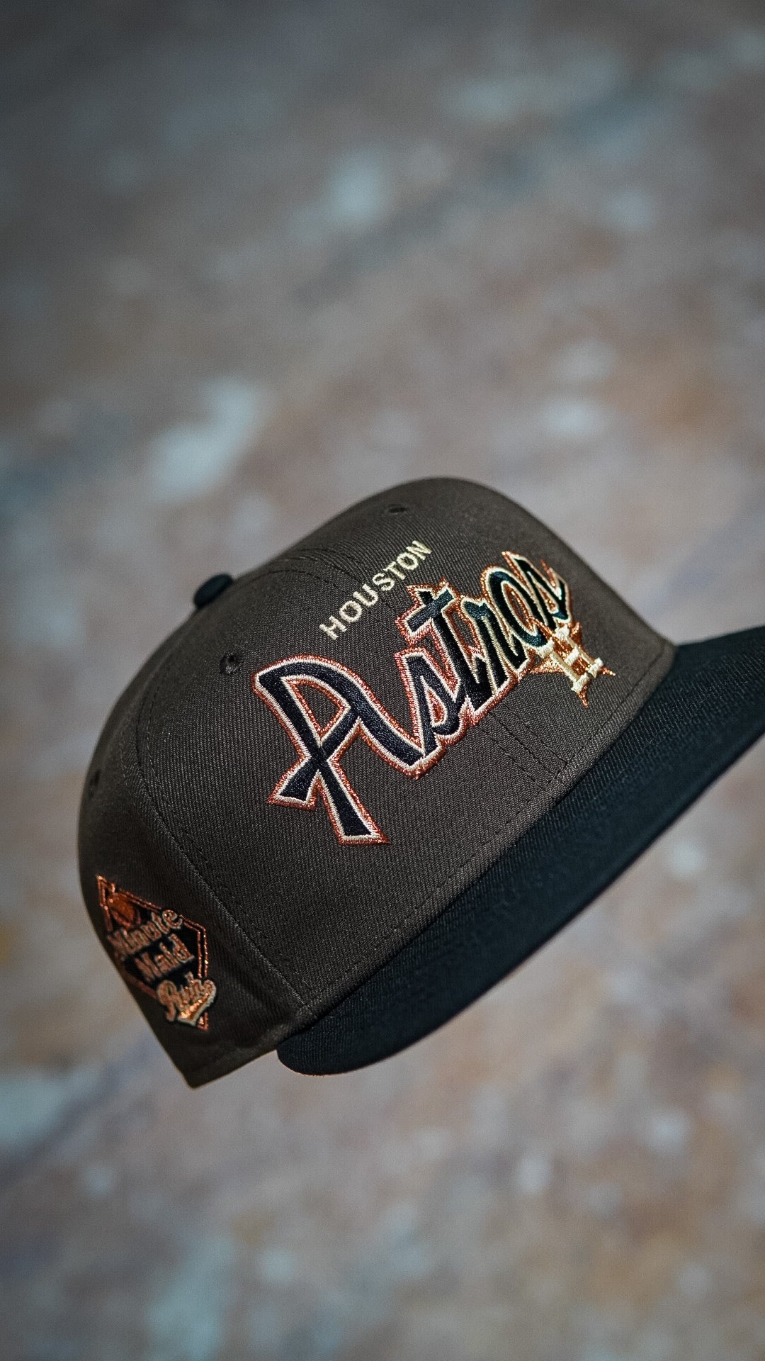 Astros brown Retro script