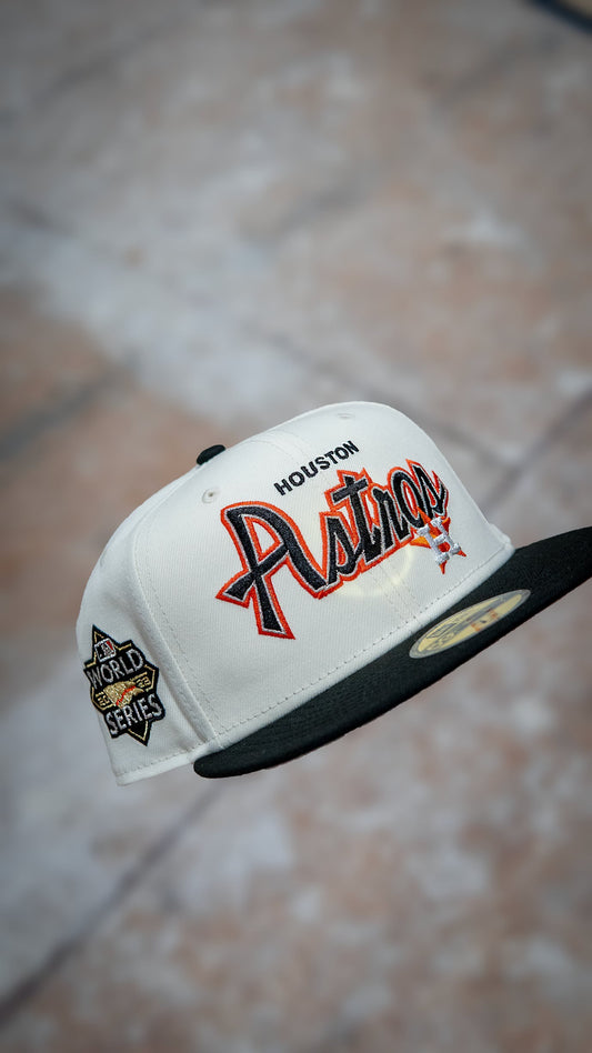 Astros chrome/black Retro script