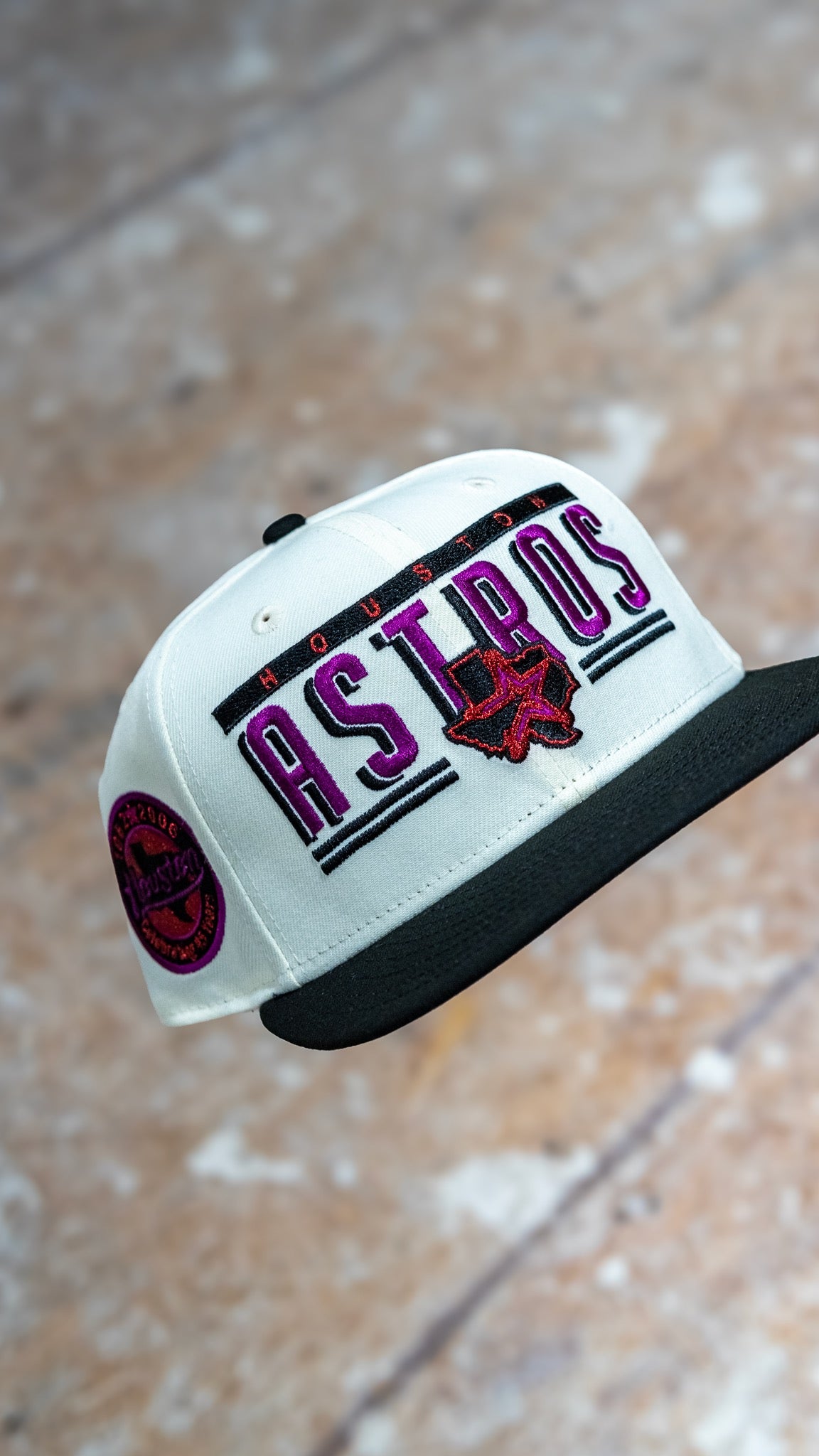 Chrome/ Black/ purple Retro Script