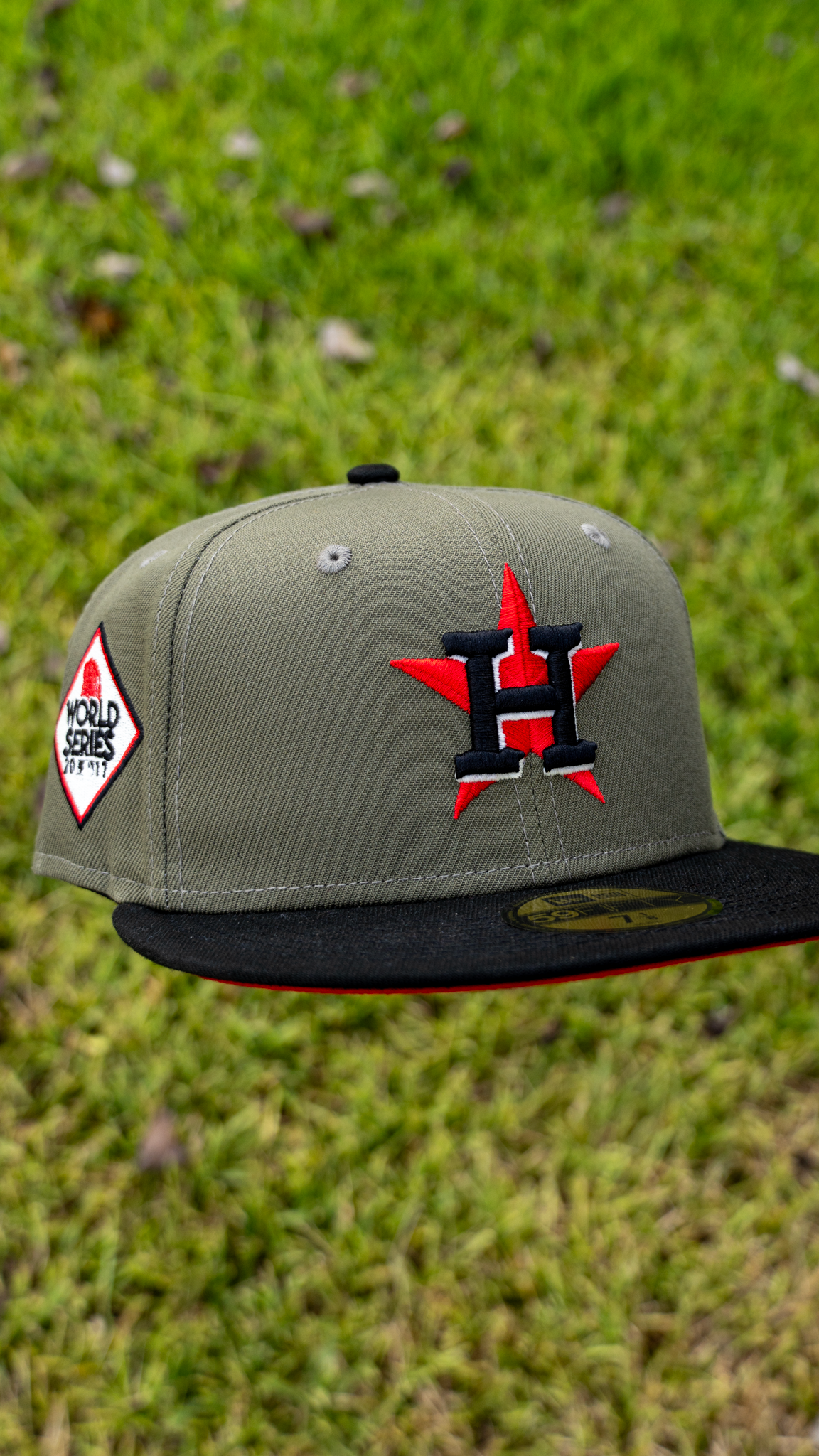 Houston Astros 2017 World Series patch Olive black hat